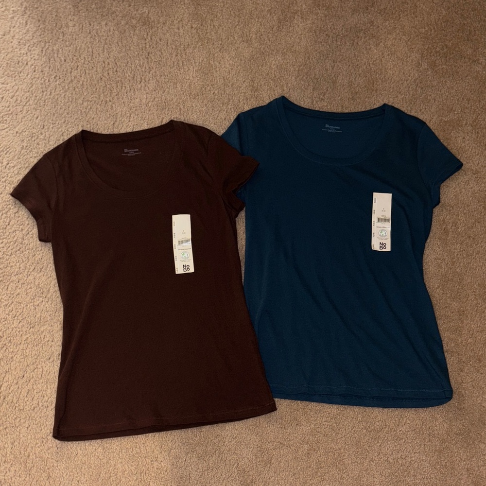 No Boundaries Juniors Short Sleeve Tees - Dark Brown and Deep Blue